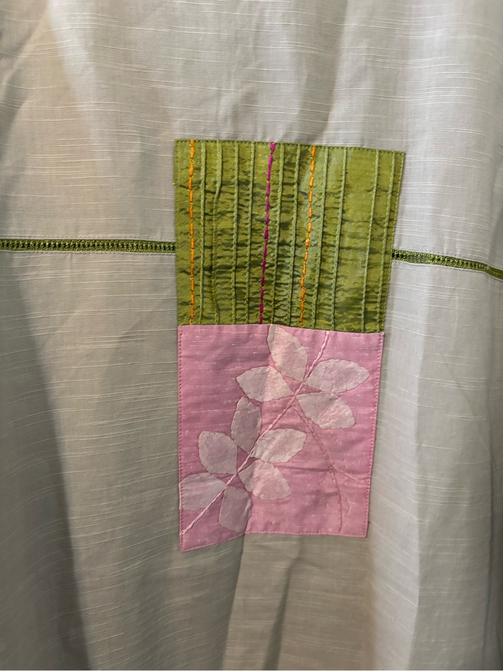 Parsley & Sage Patchwork Button-Front Blazer in Pink and Green - Picture 5 of 8